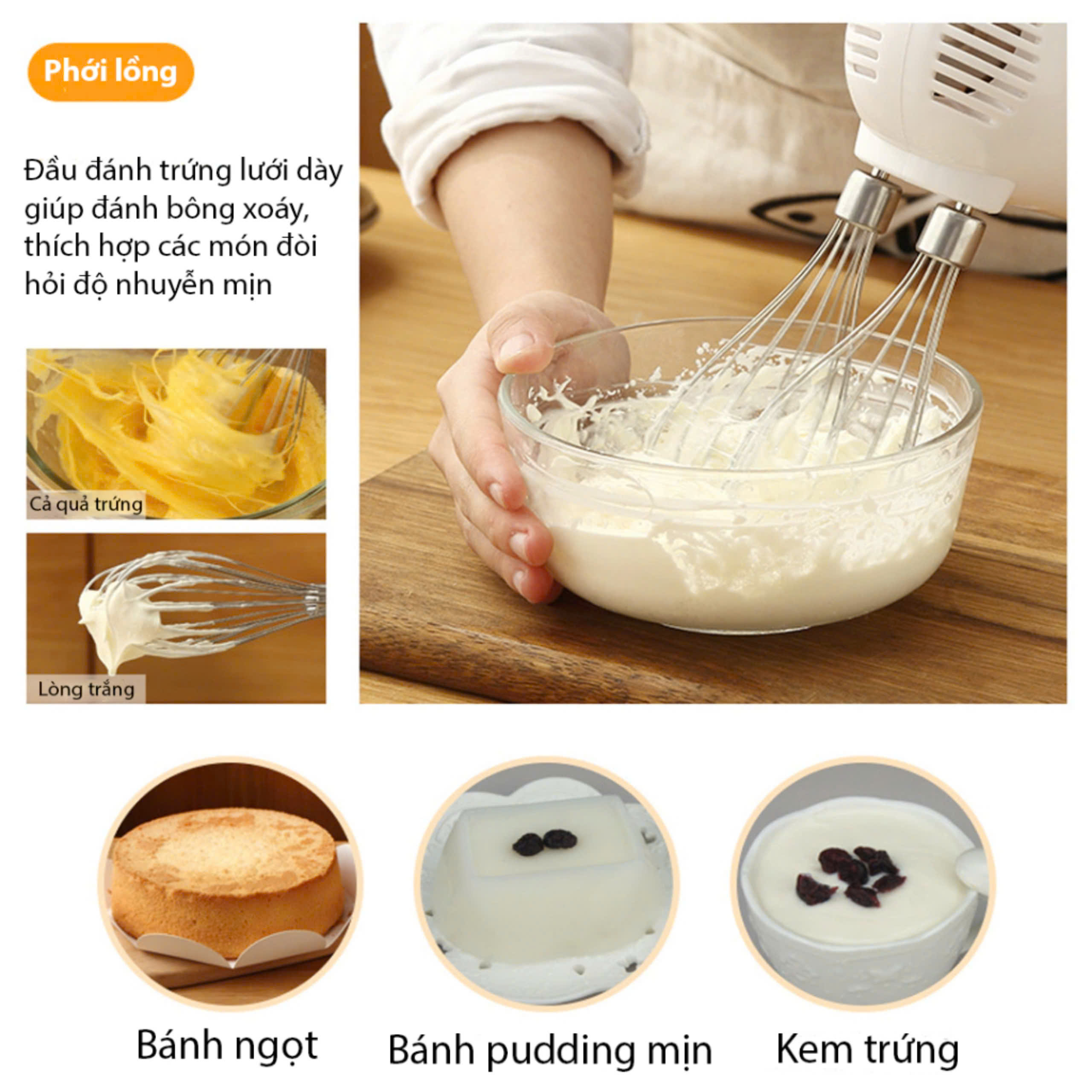 Máy đánh kem chesee - đánh trứng Netmego N38D 300W