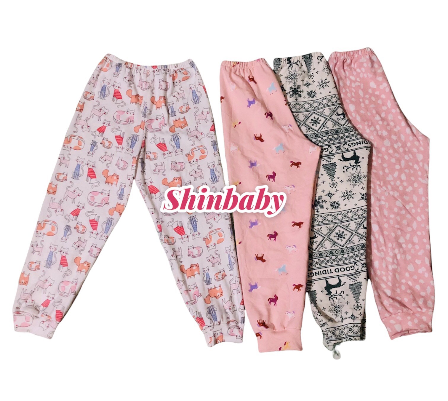Set 5 quần dài thun lạnh siêu mềm mát nhiều hình xinh yêu cho bé