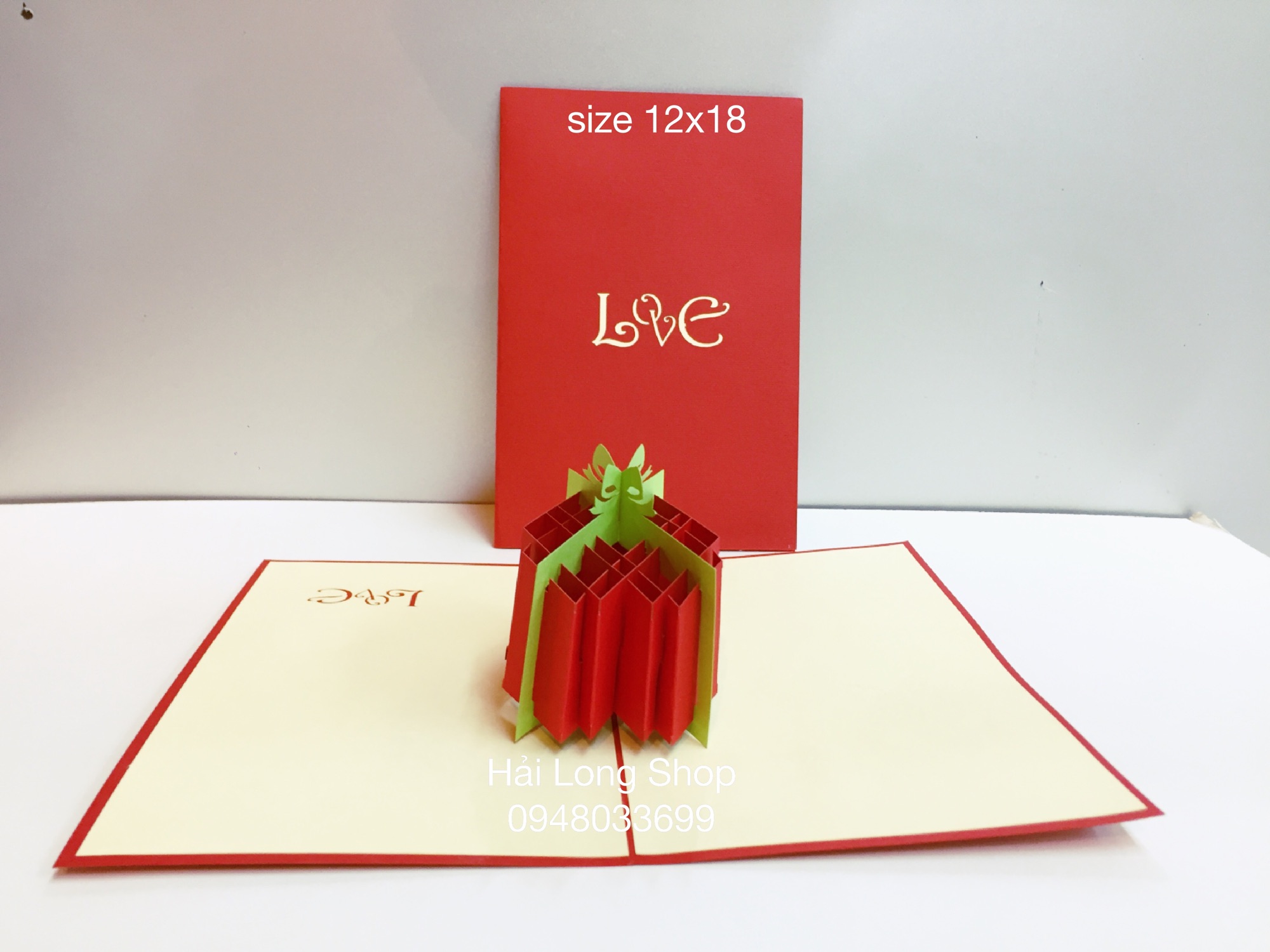 Trái Tim Buộc Nơ 2 - Heart - Love - Thiệp 3D
