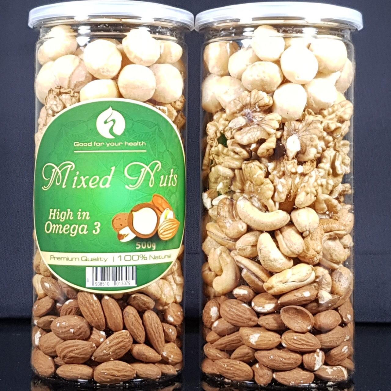 [HCM]Mixed Nuts 3 Loại Hạt Đã Tách Vỏ (Hạnh Nhân Mắc Ca Óc Chó)