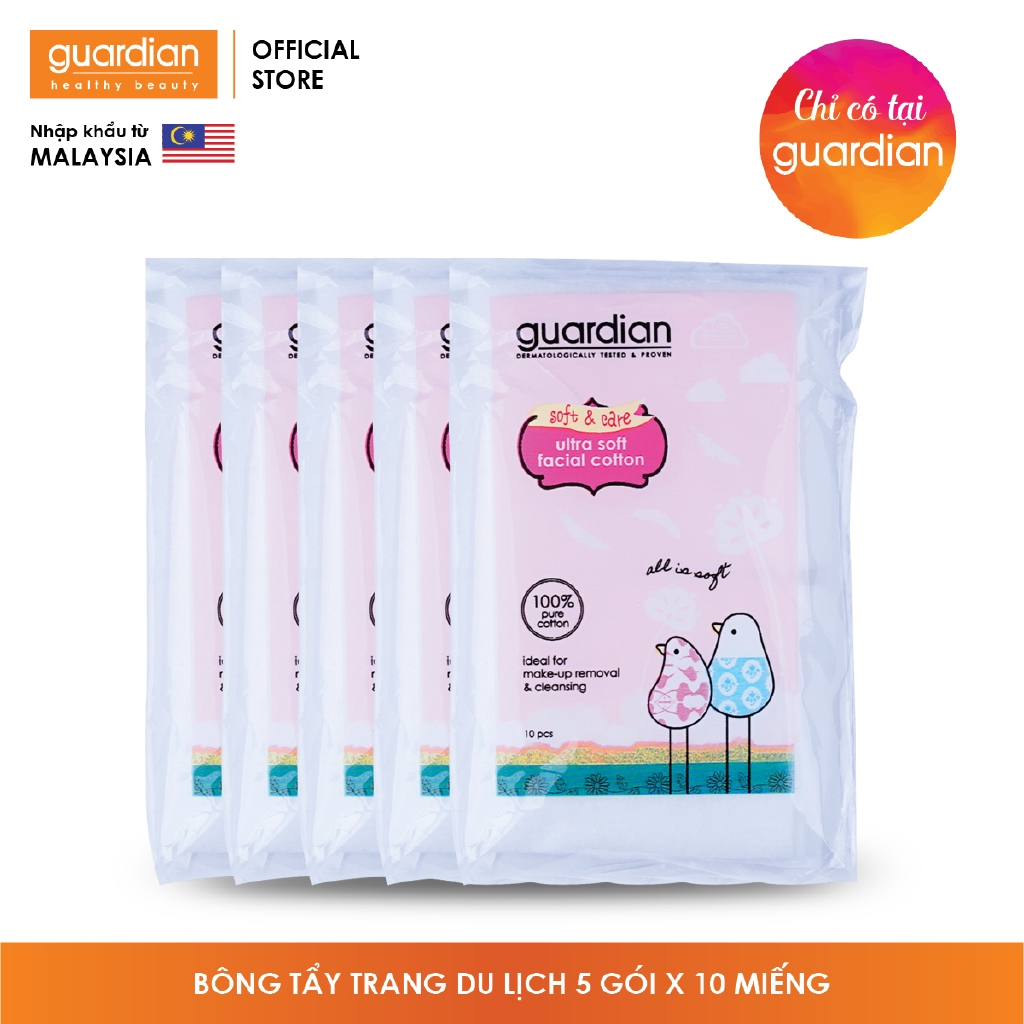 [Take-out] Bông tẩy trang du lịch Guardian (10 miếng x 5 gói)