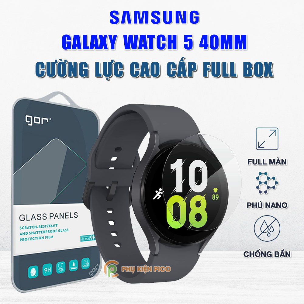 Cường lực Samsung Galaxy Watch 5 40mm full màn hình chính hãng Gor - Dán màn hình đồng hồ Samsung Watch 5 40mm