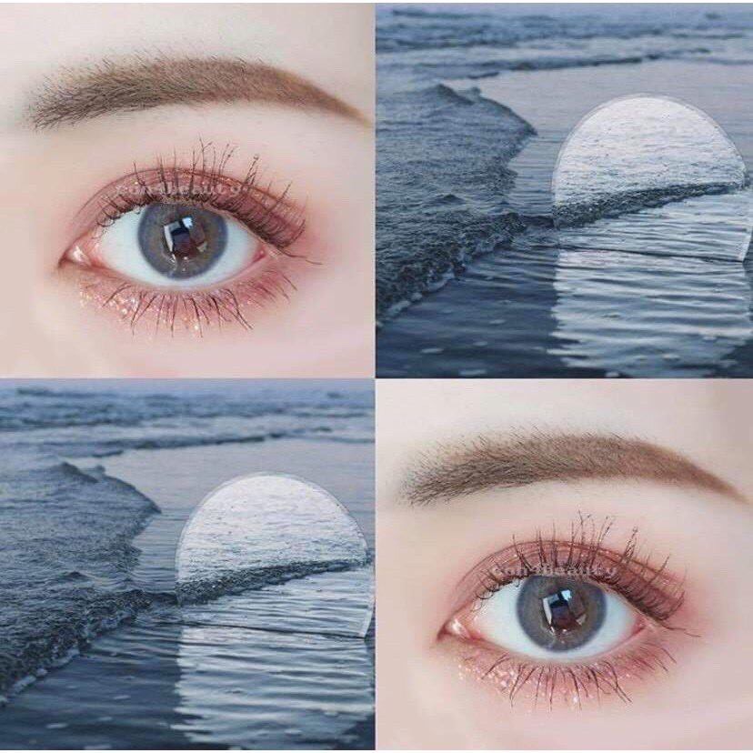 Lens - kính áp tròng xám xanh tây giãn vừa o độ ( lens sử dụng 1 năm kể từ ngày mở nắp) tặng kèm khay - Nana lens