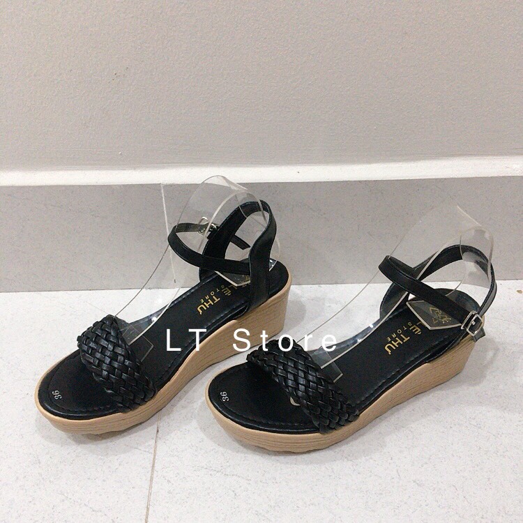 Giày đế xuồng 5cm quai đan bính