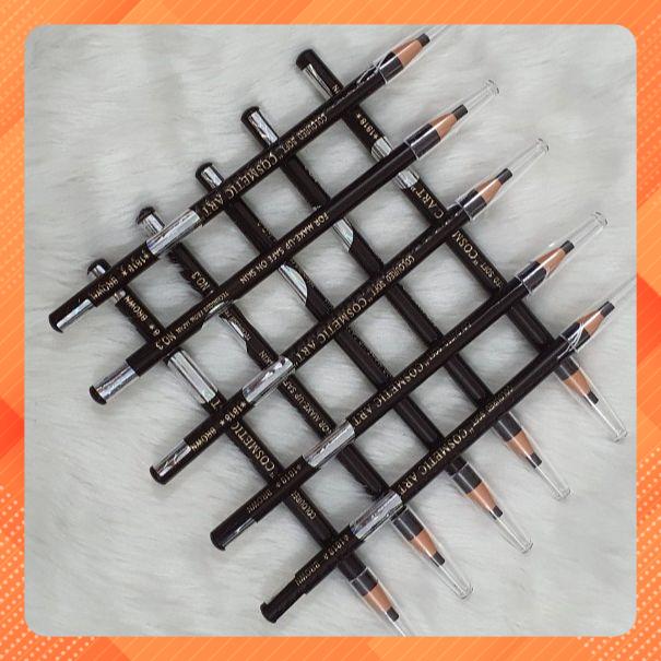 Eyebrow Pencil with 2 Stamps, Colored Soft Pencil