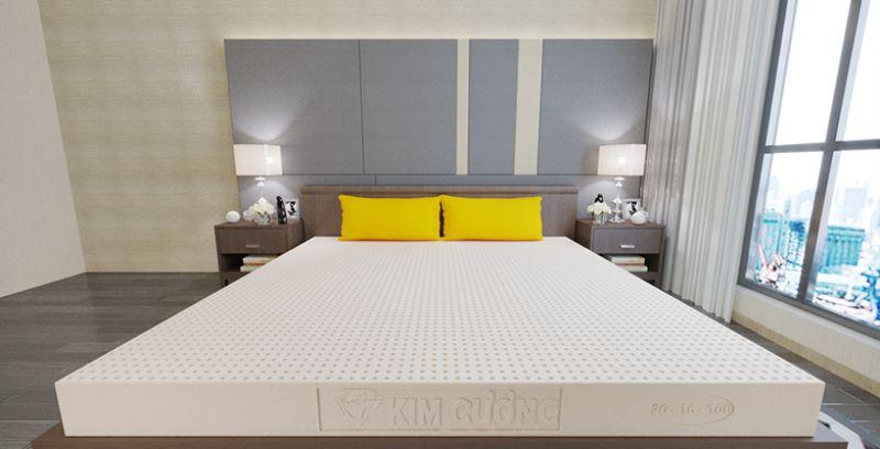 Nệm 1m6 x 2m x 15cm Cao Su Thiên Nhiên Kim Cương TẶNG 1 Ga Bọc Nệm
