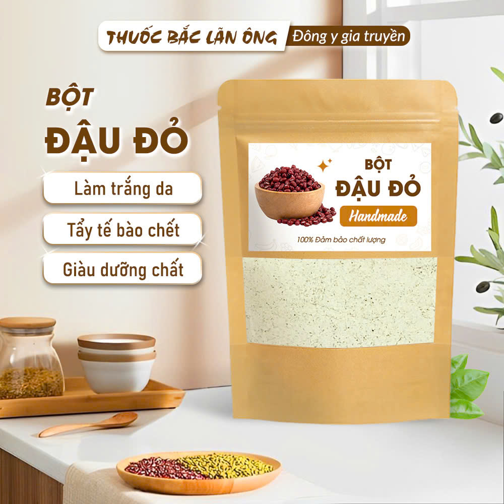 Bột đậu đỏ 200g, rang thơm, nghiền mịn, bột đắp mặt