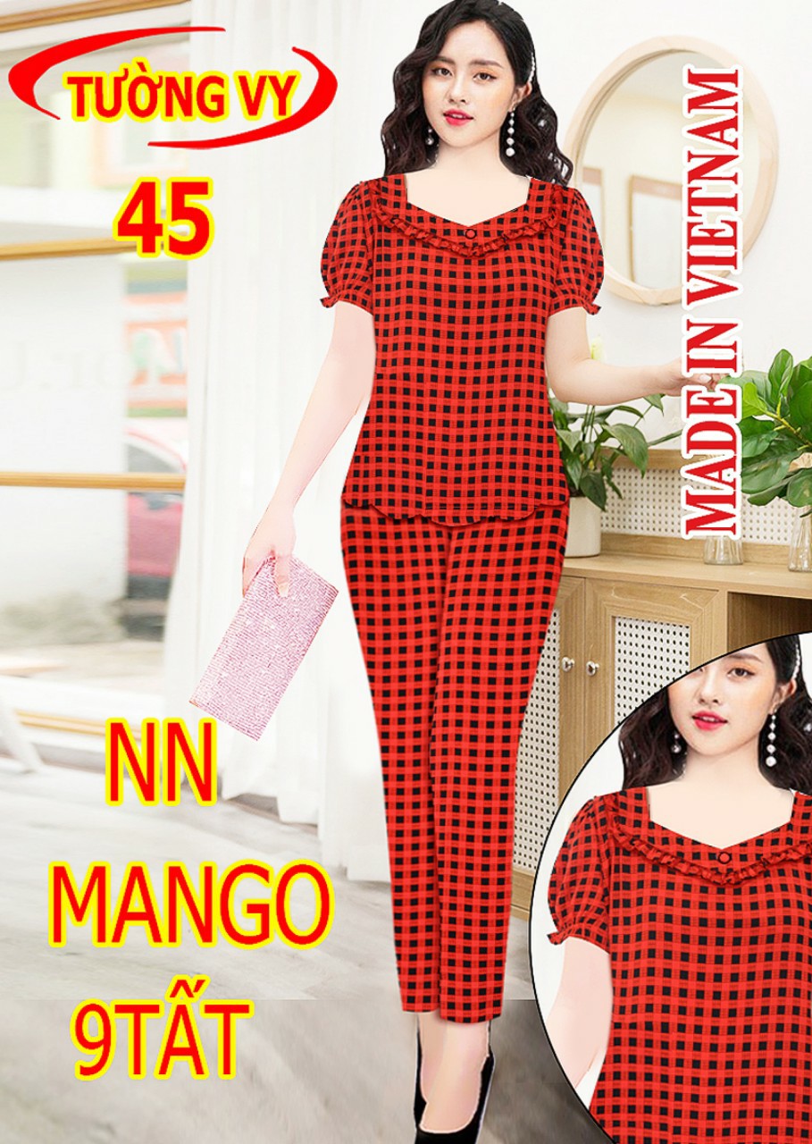 ĐỒ BỘ  LỤA SATIN V&Agrave; MANGO 9 TẤC TAY NGẮN   MỀM MỊN, THO&Aacute;NG KH&Iacute;, KH&Ocirc;NG CO R&Uacute;T, KH&Ocirc;NG NHĂN ( C&Oacute; SZE ĐẠI )