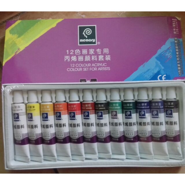 Màu acrylic memory dạng tuýp 12/18 màu