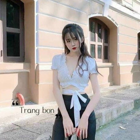Áo kiểu buộc dây eo bèo bèo xinh tươi đủ màu xinh tươi