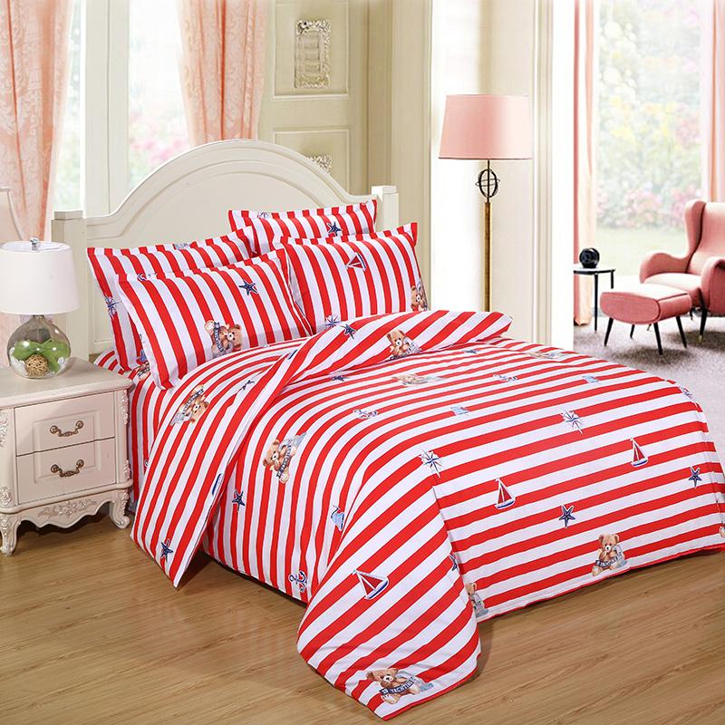 Trên Giường Bộ Bốn Chiếc 100% Cotton Mùa Đông 100% Cotton Duy Nhất Hai Người Ga Trải Giường Vỏ Chăn Ba Sinh Viên 1.8 M 2.0m Giường