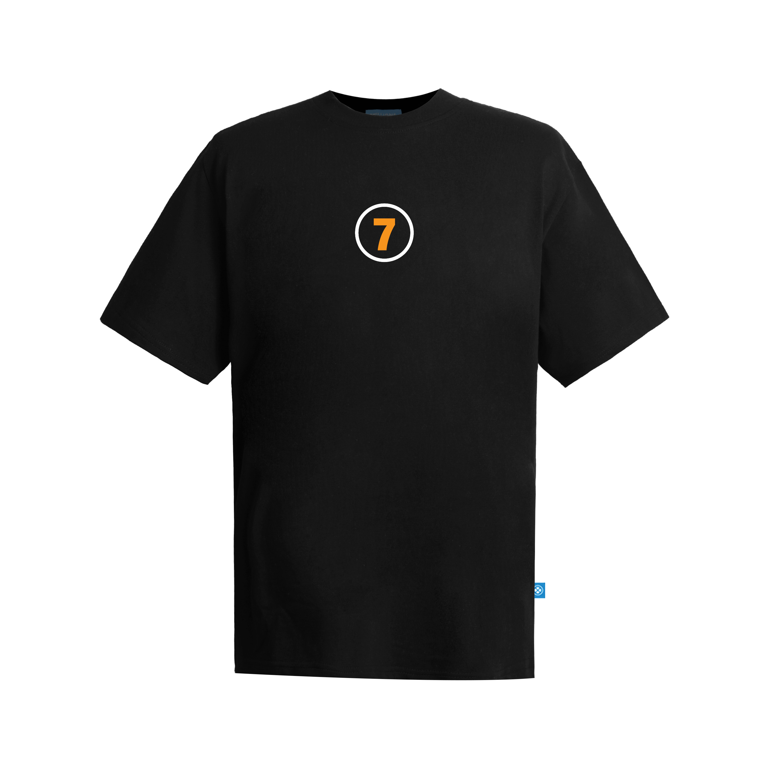 Áo thun unisex cổ tròn 7millions metalic logo - màu xám và đen - 100% cotton 2 chiều - form oversize
