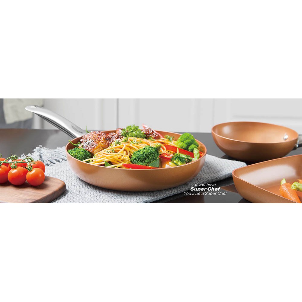 [HCM]CHẢO CHIÊN CHỐNG DÍNH CERAMIC ĐÁY TỪ SUPER CHEF