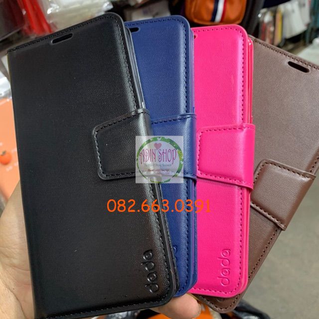 Bao da / ốp lưng nắp gập Vsmart Joy 3, Bee 3, Active 3 cao cấp, da mịn, có ngăn để thẻ