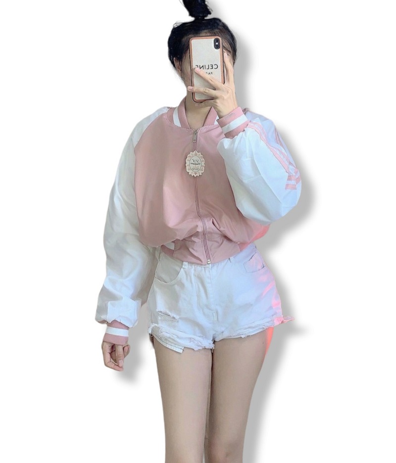 Áo Khoác Bomber Nữ Sọc Tay [ HÌNH THẬT SP ]