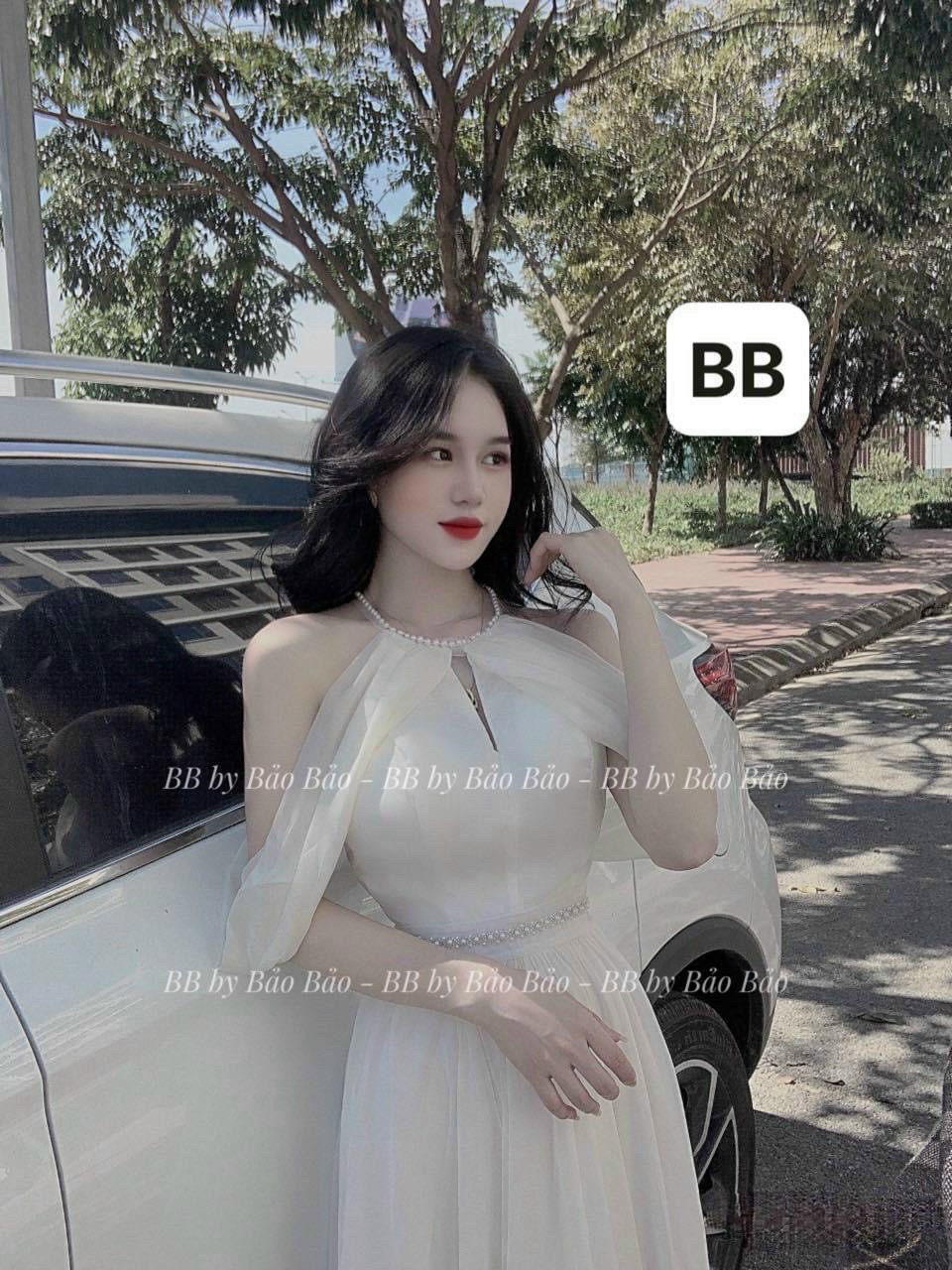 ĐẦM VOAN CHINGFON PHỐI DÂY CƯỜM CỔ, DÂY CƯỜM EO