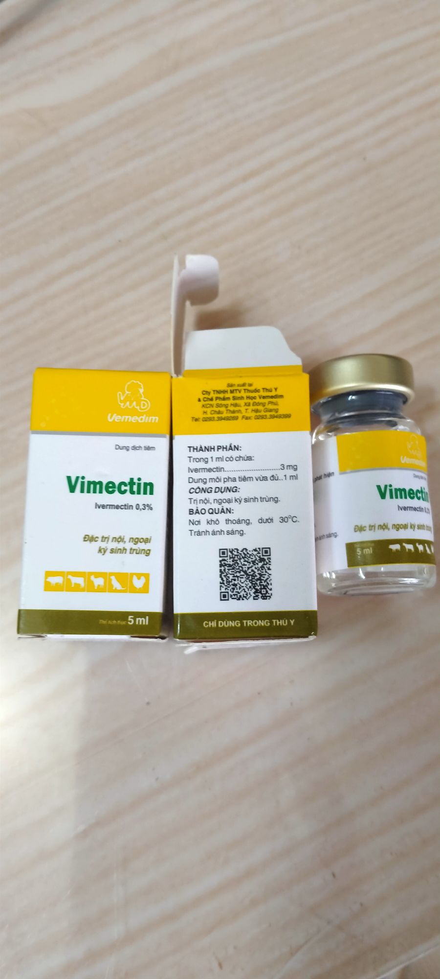 2 lọ ve rận, trứng ghẻ, ký sinh vimectin 5ml