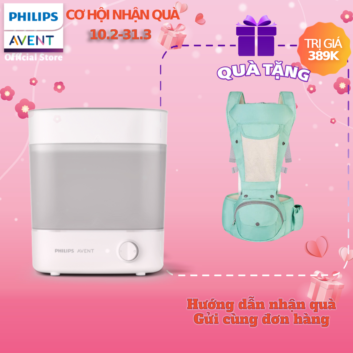 Philips Avent máy tiệt trùng bình sữa SCF291/00