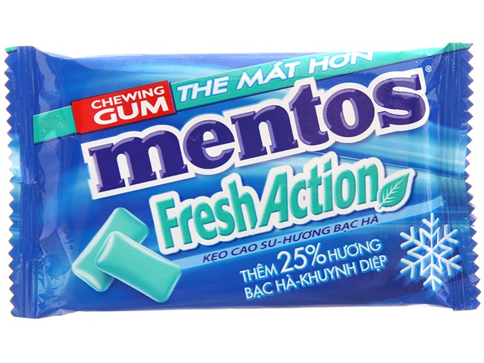 [TẶNG HŨ NHỰA CAO CẤP] Combo 2 gói kẹo cao su Mentos Fresh Active 80 chiếc