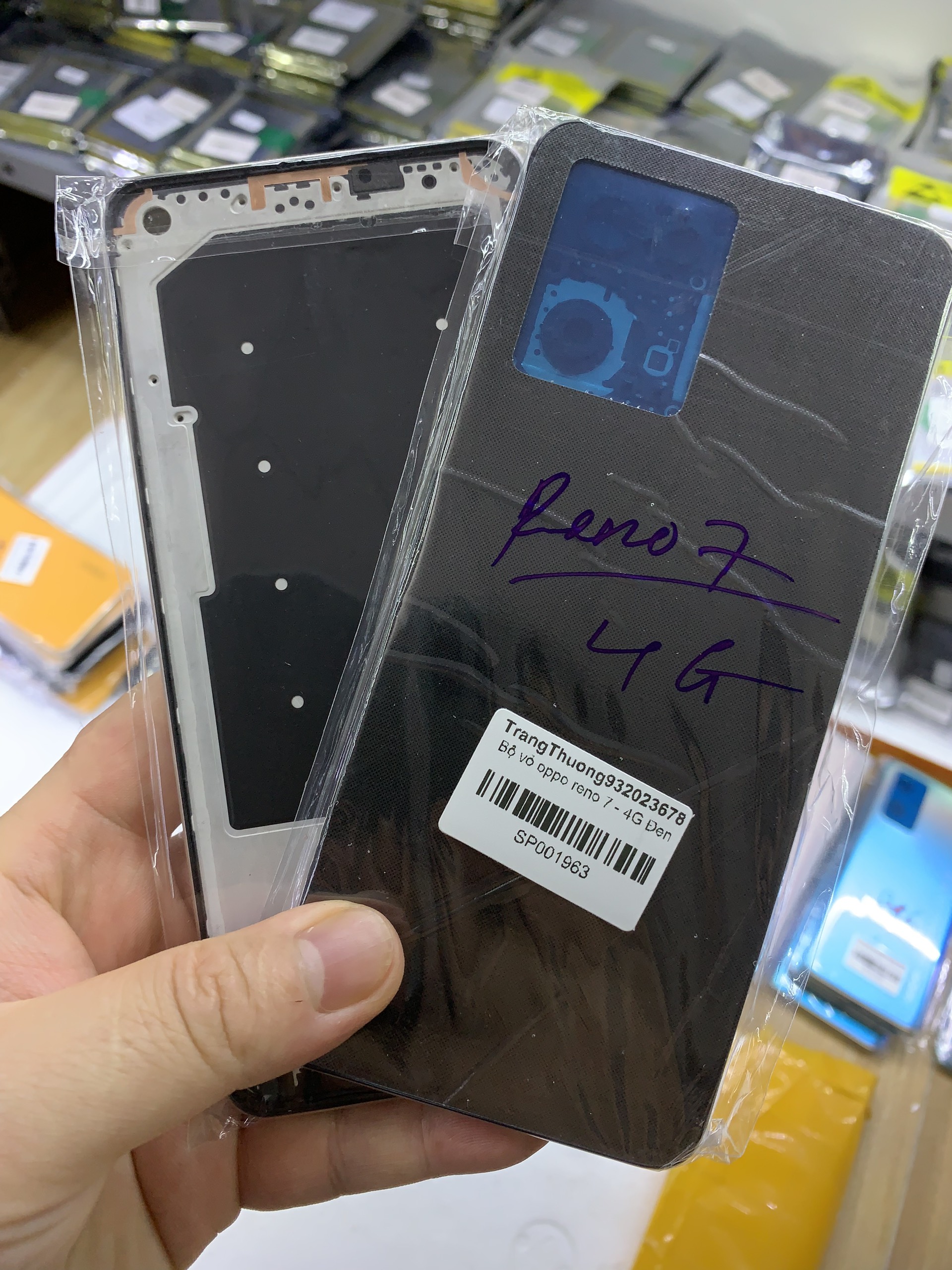 Bộ xương vỏ zin oppo reno 7 - 4g / kèm kính cam