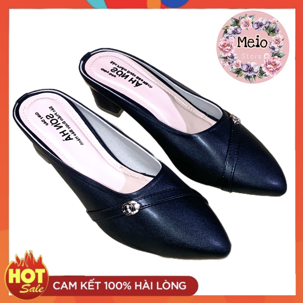 (CÓ SIZE LỚN+MIỄN SHIP)GIẦY SỤC GÓT CAO 5P DA BÒ 100% CAO CẤP SƠN HÀ