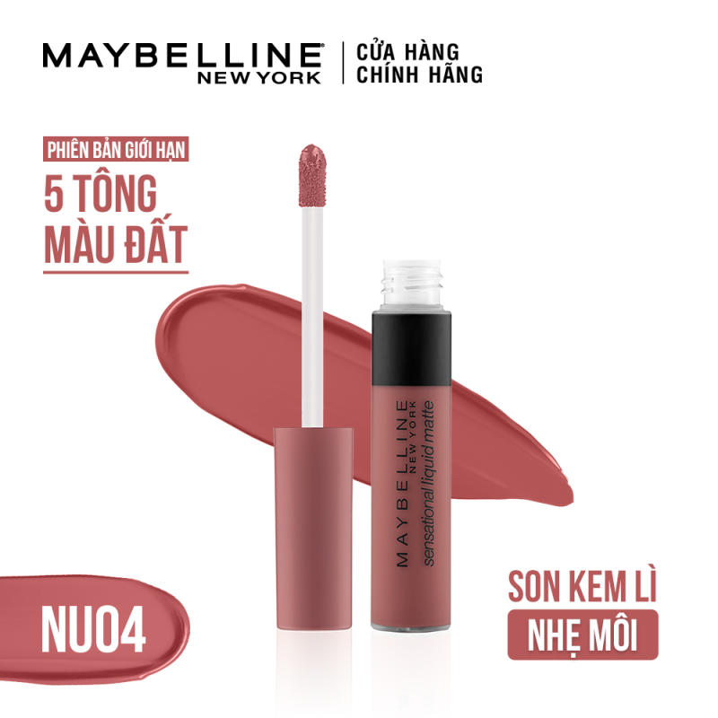 Son kem lì nhẹ môi Maybelline New York phiên bản tông đất Sensational Liquid Matte The Nudes Lipstick cao cấp