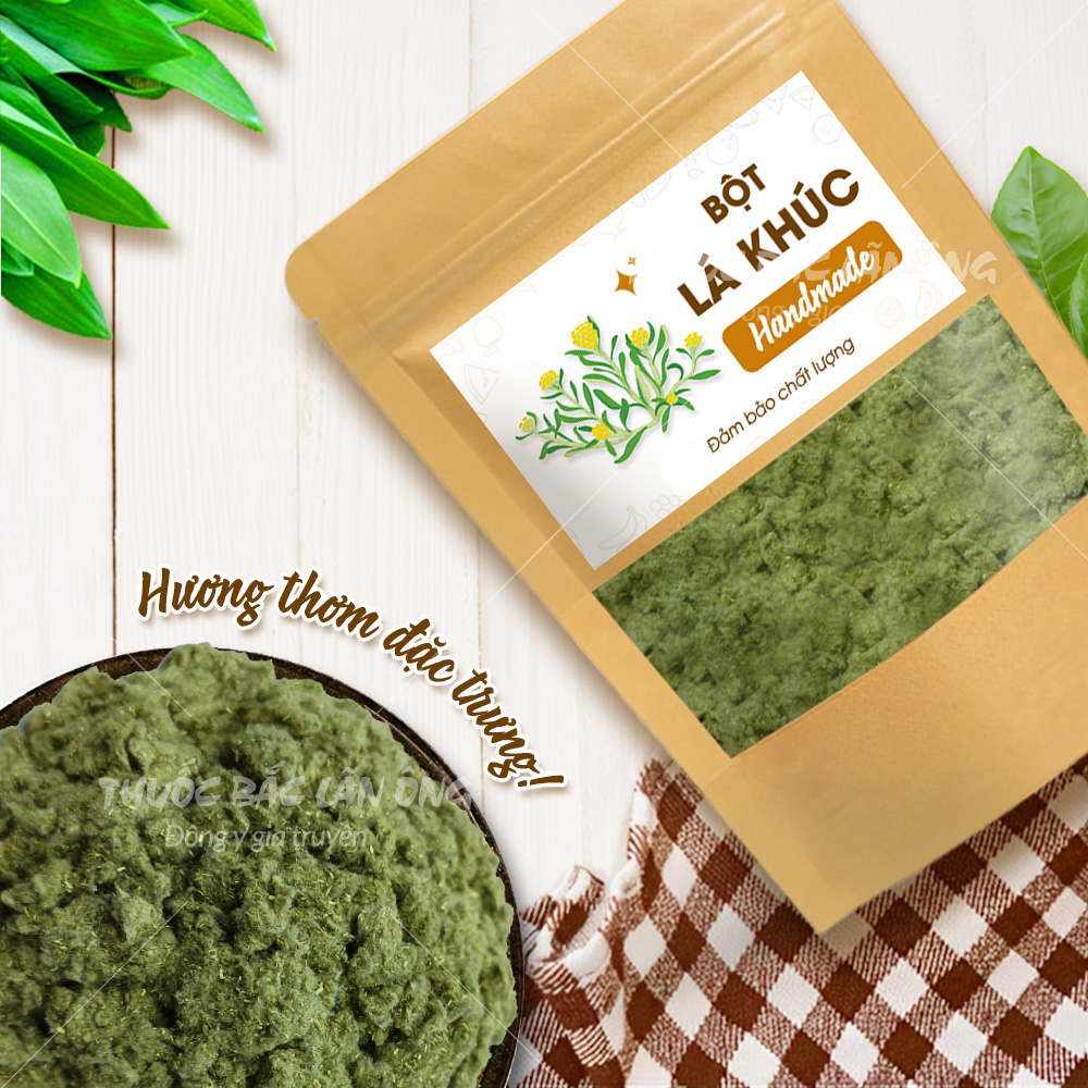 Bột lá khúc nguyên chất 100g (Bột rau khúc, bánh xôi khúc) - Thuốc Bắc Lãn Ông