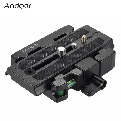 Andoer Video Camera Tripod Quick Release Clamp Adapter with Quick Release Plate Compatible for Manfrotto 501 500AH 701HDV 503HDV Q5 Head