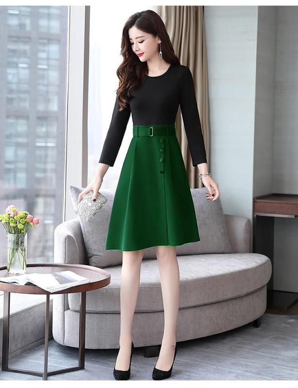 CHÂN VÁY XẾP LY PHỐI NÚT SILA