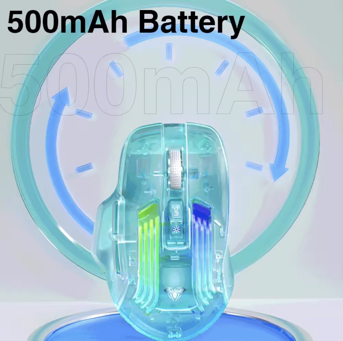 Aula SC518 Dual-Mode Wireless Mouse 2.4G/RGB Backlit Bluetooth Connection Gaming Mouse DPI Adjustable 6-Speed
