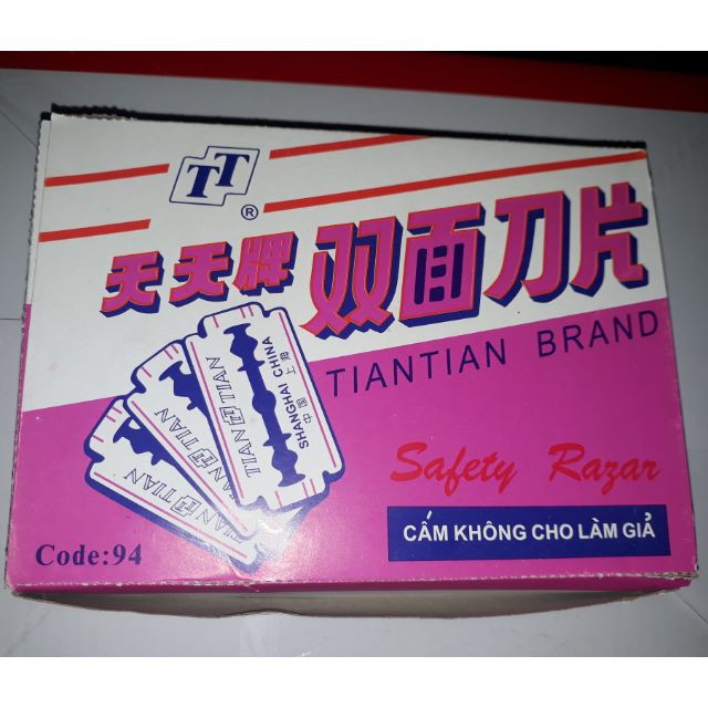 DAO TEM TIANTIAN,LƯỠI LAM (COMBO 20 HỘP 200 LƯỠI)