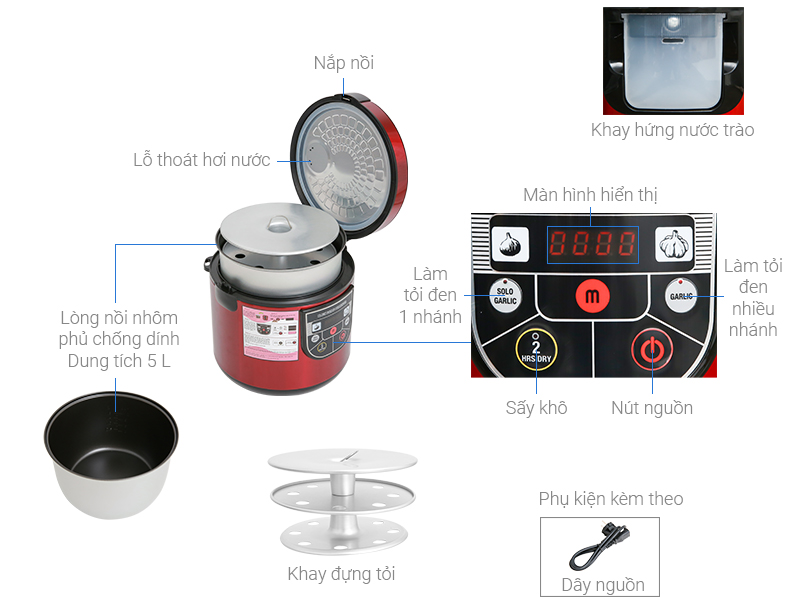Nồi làm tỏi đen Mishio MK54 1.8l