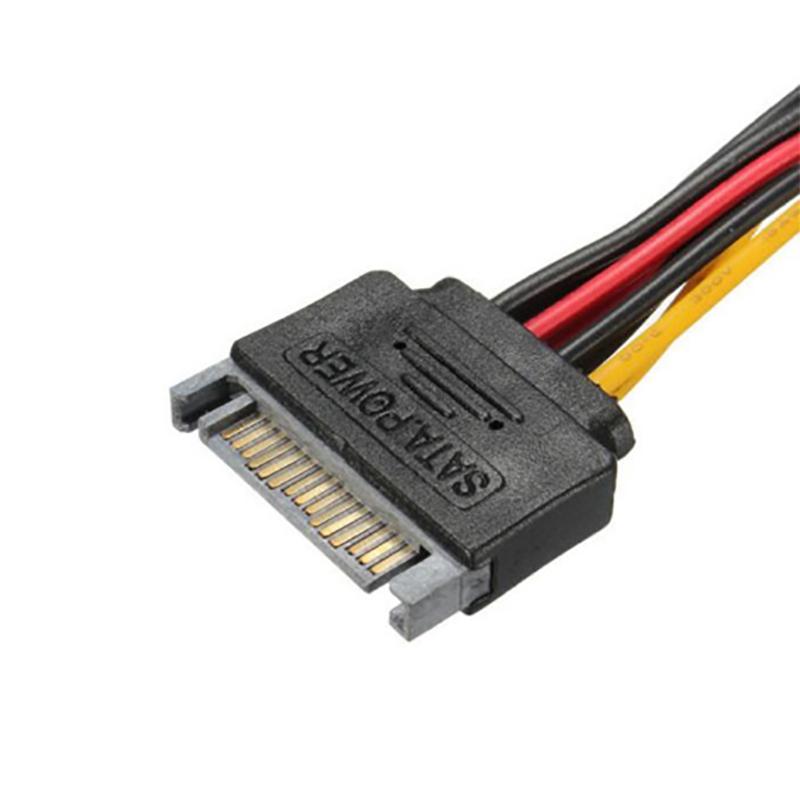 Cáp chia 1 đầu SATA ra 2 đầu Molex IDE 4 PIN 20Cm - Dây chia nguồn SATA ra 2 4PIN HDD/DVD