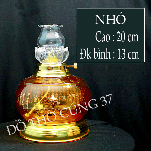 [ 3 SIZE  ] ĐÈN DẦU LƯU LY THỦY TINH 6639 [ KINH CHÚ ĐẠI BI ]