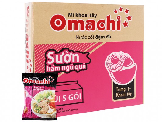 ( 5 gói )Mì Omachi Sườn Hầm Ngũ Quả 80G