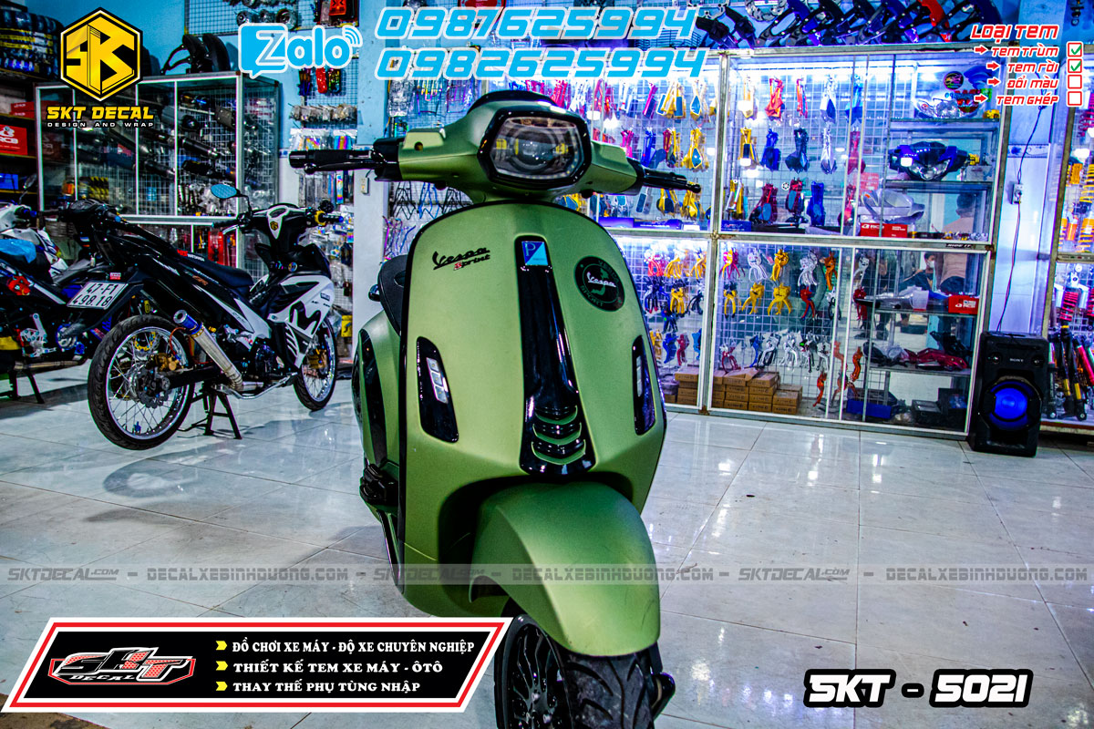 tem rời xe vespa xanh đen đồng hồ