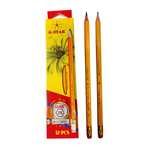Hộp 12 cây bút viết chì gỗ gstar 009 ngòi 2b