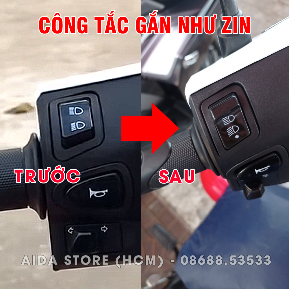 [RED] Công tắc bật tắt đèn pha cho xe Honda đời mới dùng bóng Halogen