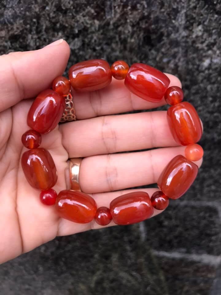 [HCM]VÒNG TAY LU THỐNG MIX HẠT TRÒN ĐÁ MÃ NÃO ĐỎ