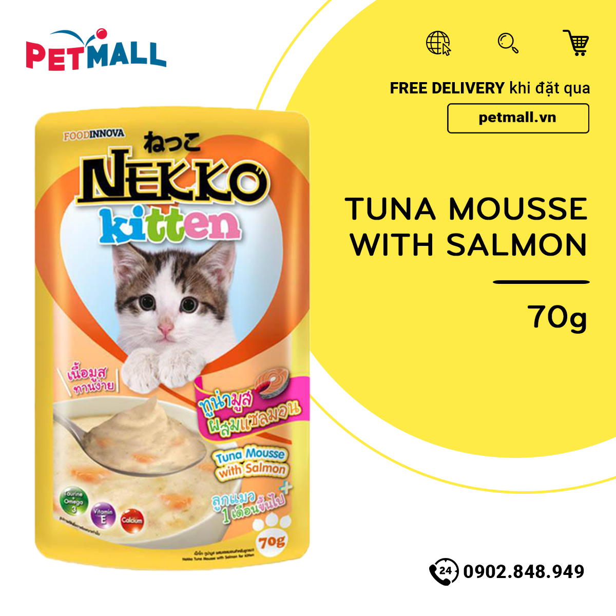 Combo 48 gói 70g - Pate mèo NEKKO Kitten - Mix vị Petmall