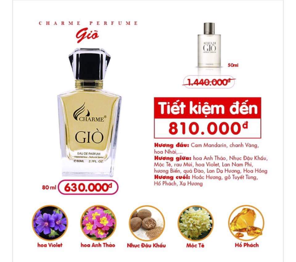 Nước Hoa Nam Giò 80ml Mạnh Mẽ Quyến Rũ