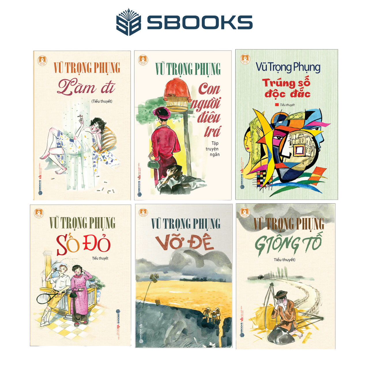 Bộ Sách Văn Học Vũ Trọng Phụng - 6 Cuốn Tiểu Thuyết Nổi Tiếng - SBOOKS