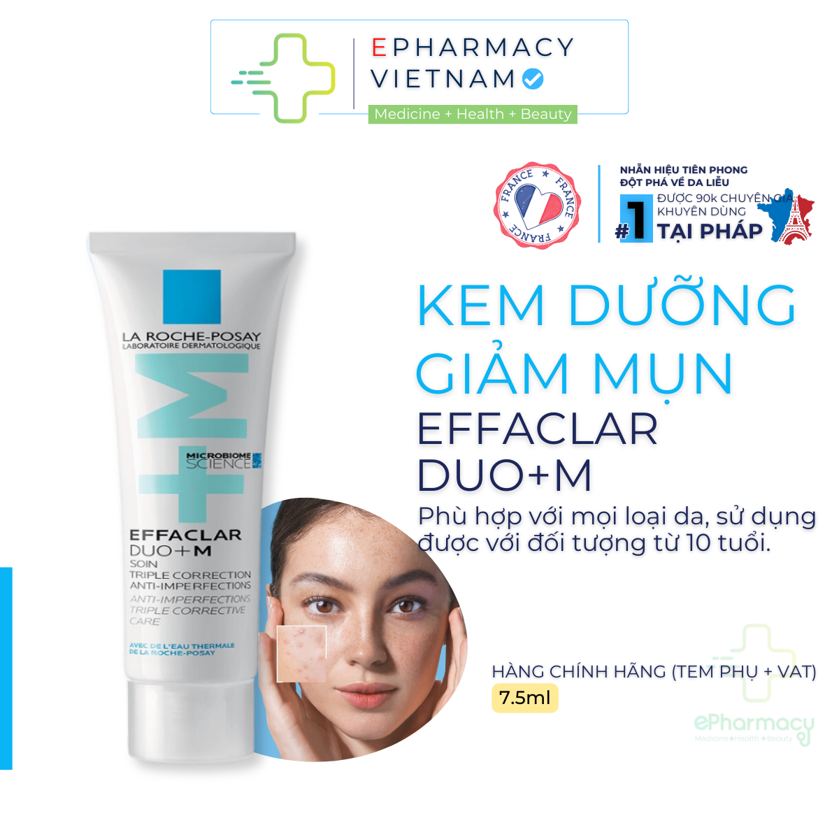 La Roche Posay Duo+ - Kem giảm mụn  EFFACLAR DUO+/DOU+ M giảm mụn ngừa vết thâm
