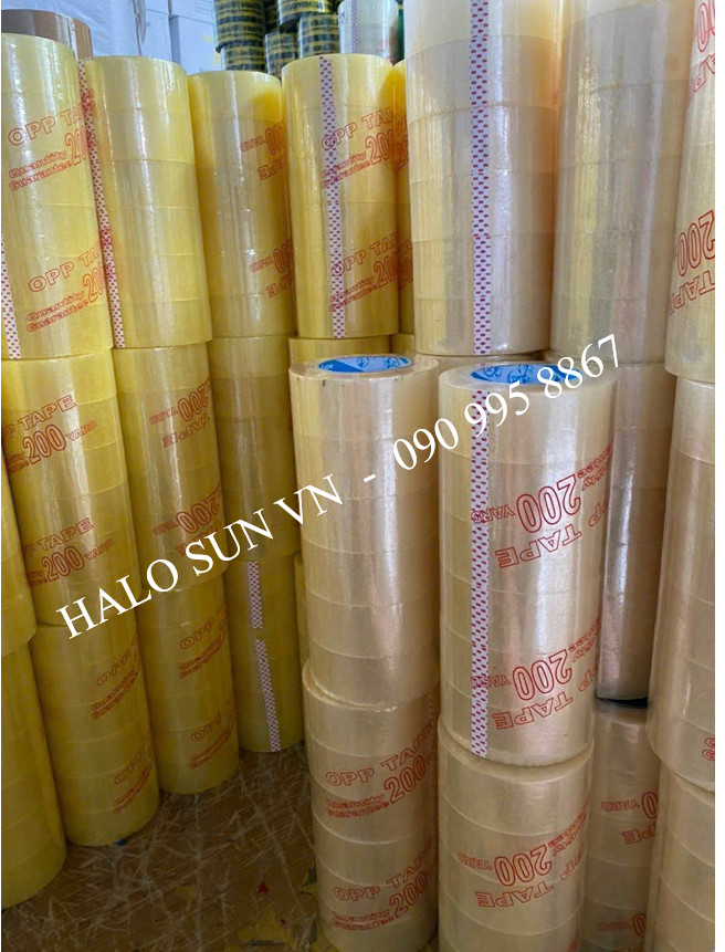 Băng keo trong/đục 100 yard cây 6 cuộn nặng 1kg lõi giấy mỏng 5 li - băng keo trong/đục, băng keo 100yard, băng dính