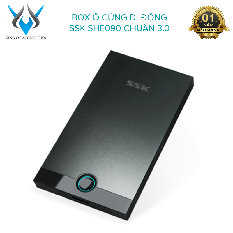 Box ổ cứng di động SSK SHE090 chuẩn 3.0 - thiết kế đơn giản gọn nhẹ (đen)