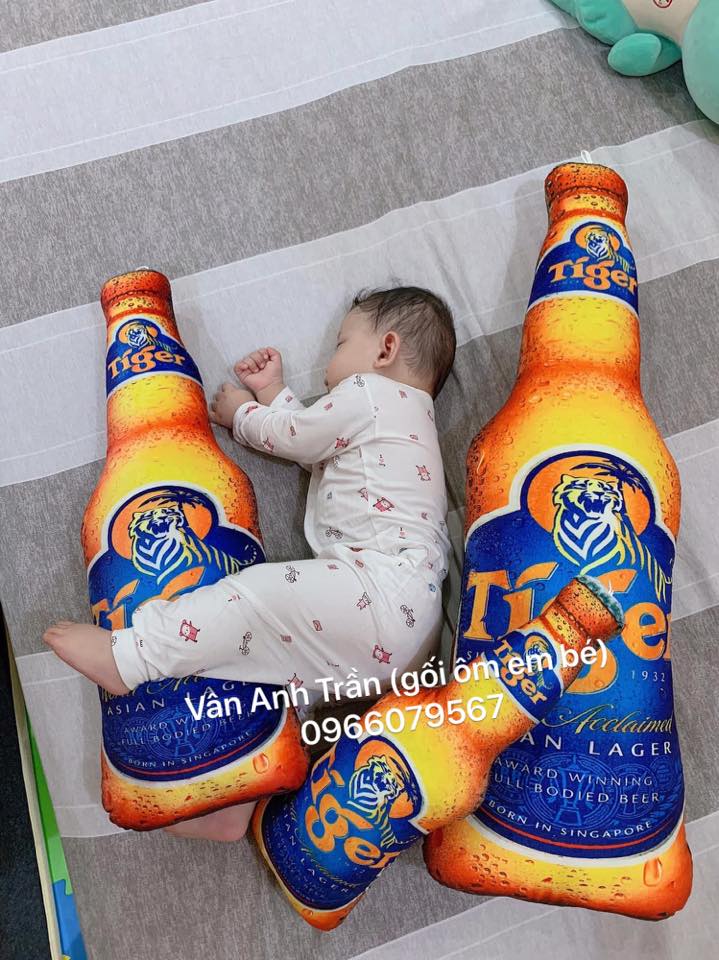 [HCM]Gối ôm 3d chai tiger gấu bông chai bia size 1m5
