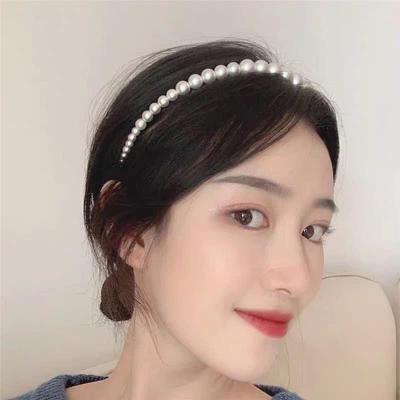 Bờm cài tóc tiểu thư đính hạt giả ngọc Hàn Quốc