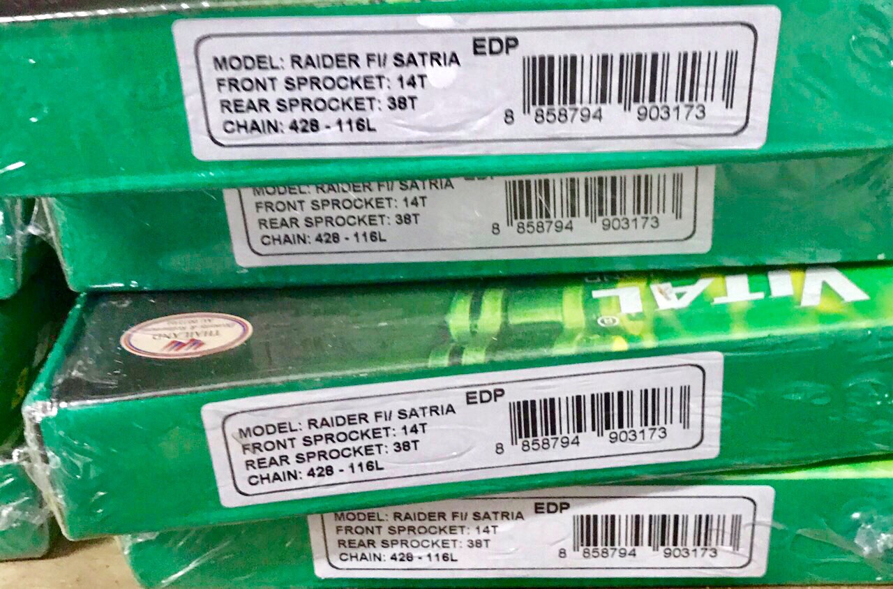 Nguyên bộ sên nhông dĩa cho xe Raider FI Satria FI