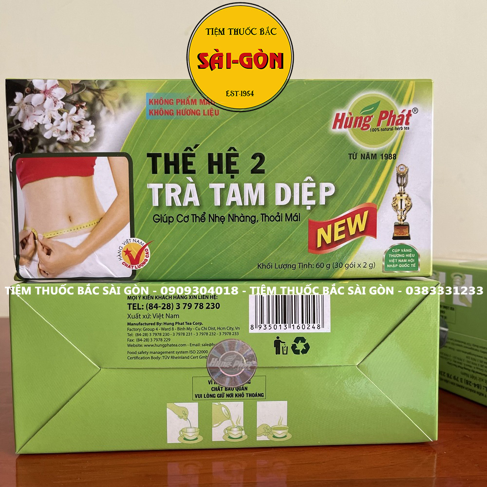 Trà Giảm Cân Tam Diệp Thế Hệ 2 Hộp 30 túi lọc