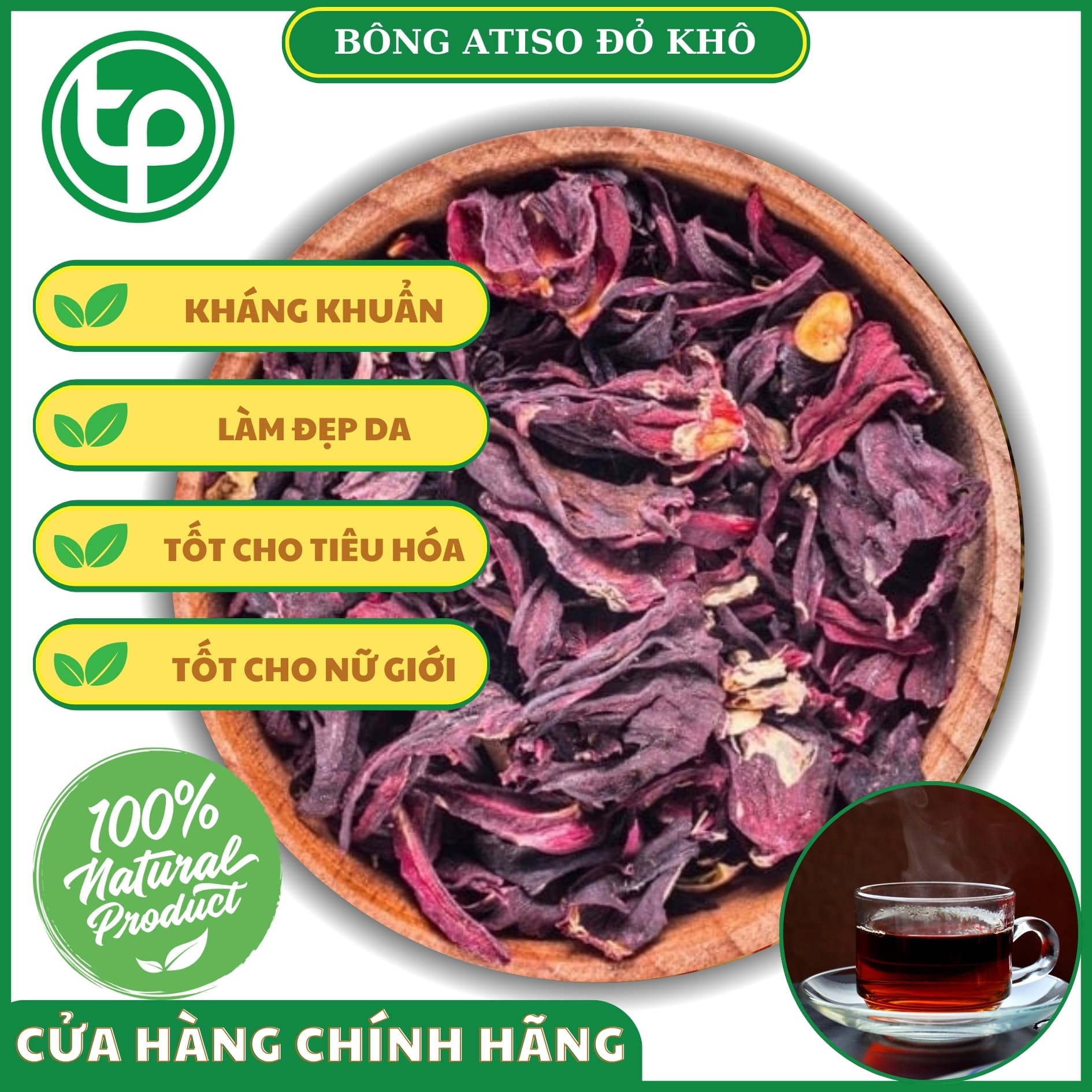 Trà hoa atiso đỏ khô 100g - Thảo Dược Tấn Phát